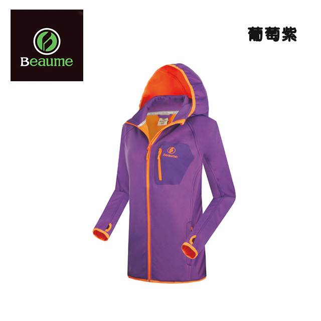 【蘇格蘭 Beaume】女夾克連帽複合針織刷毛防風抗靜電拇指袖 FRB51016
